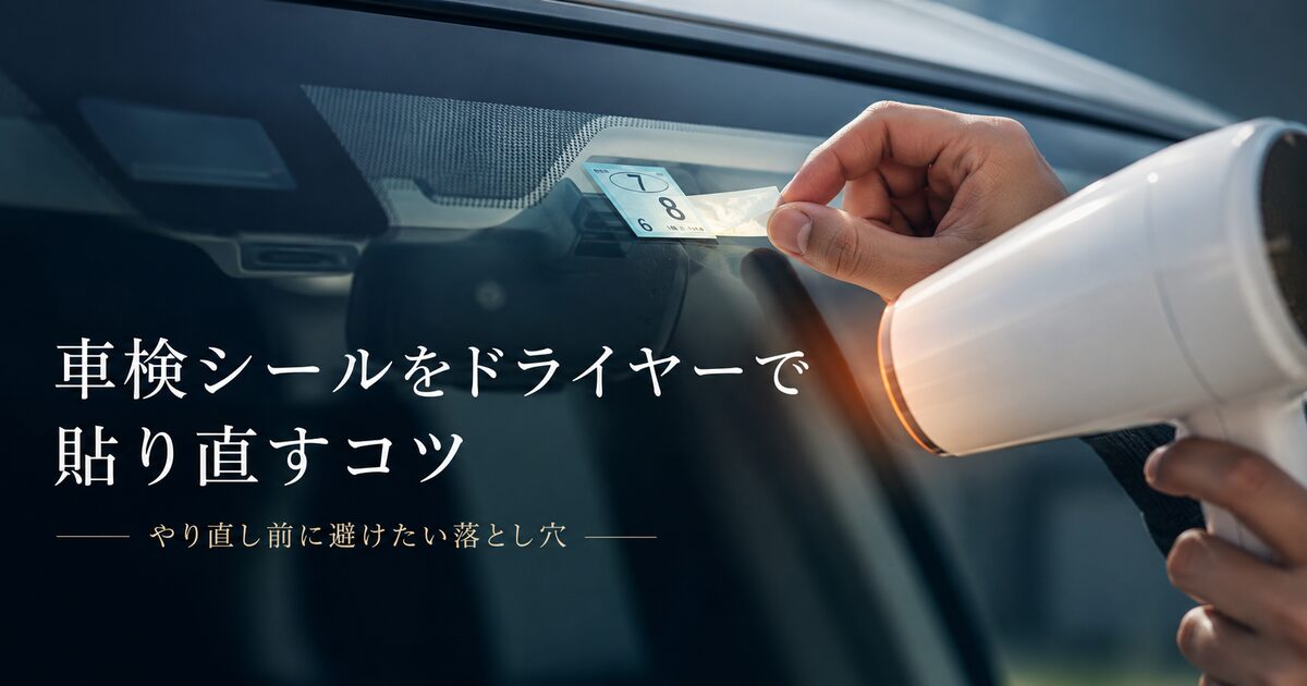 車検シールをドライヤーで貼り直すコツ｜やり直し前に避けたい落とし穴!